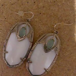 White and chalcedony Kendra Scott earrings